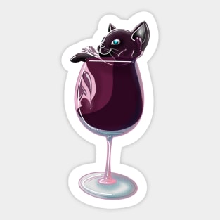 Cats and Wine Sticker